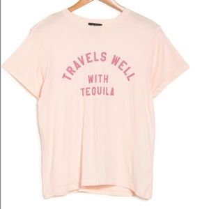 WILDFOX NWT - Con Tequila KeKe tee in pale pink, size S
